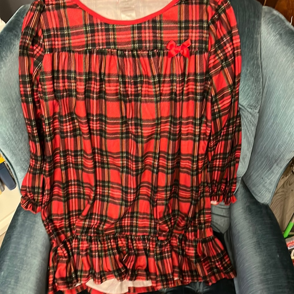 Candlesticks tartan Plaid with red bow